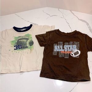 Carter’s Faded Glory Boys FOOTBALL Brown Short Sleeve T Shirt Tee Top Size 12M
